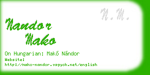 nandor mako business card