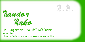nandor mako business card